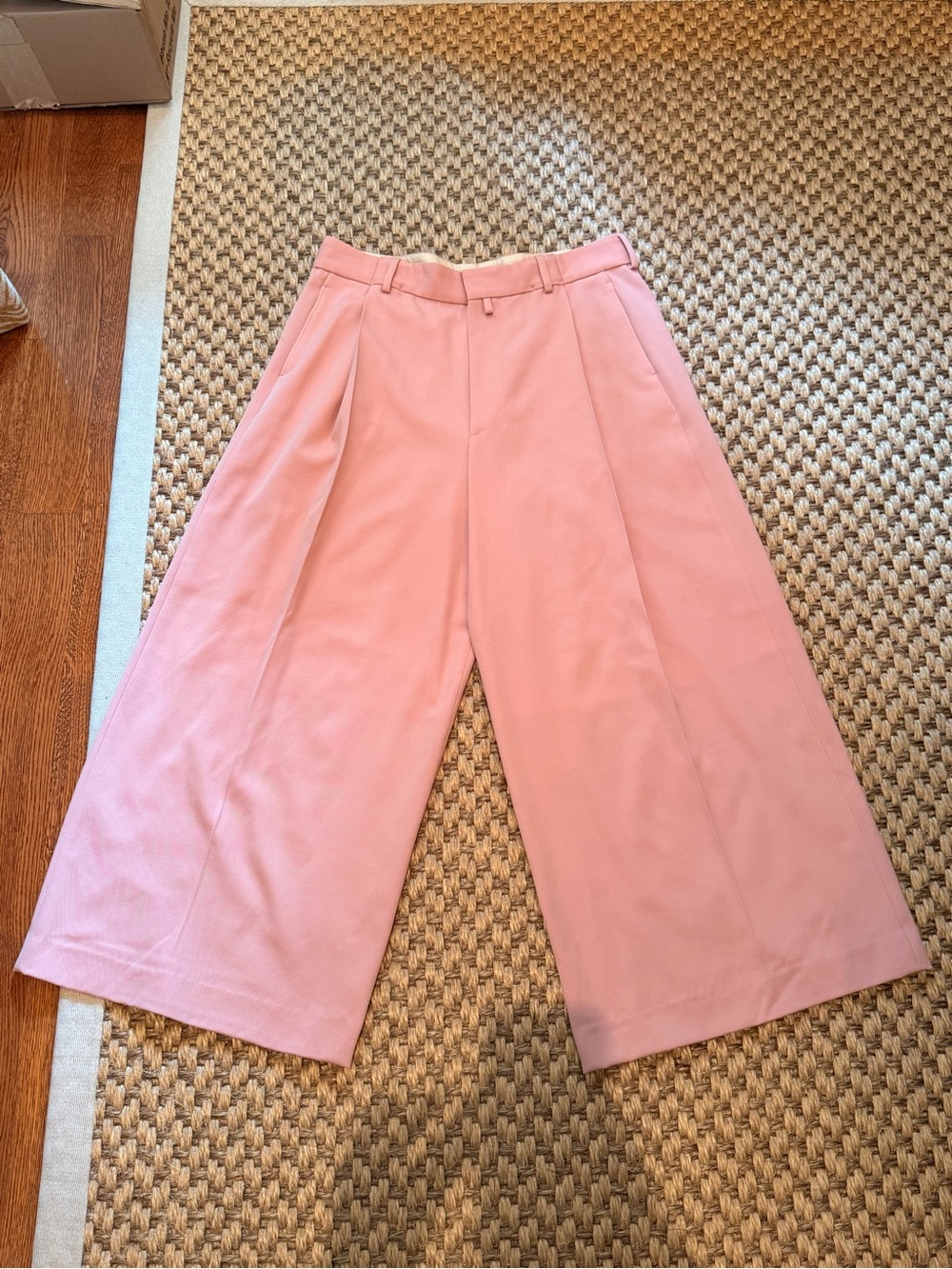 Dries Van Noten Blush Pink Wide-Leg Culotte Pants